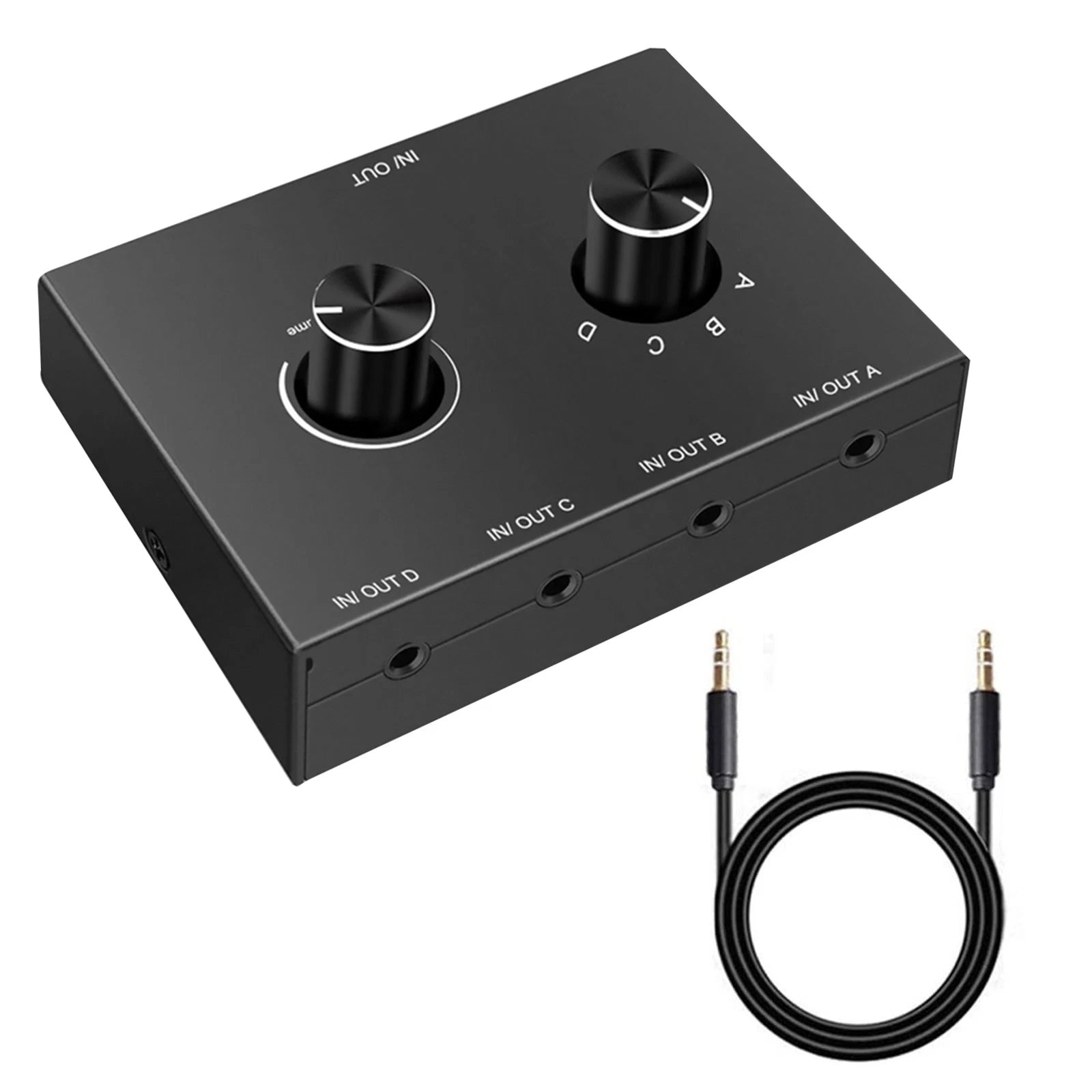 4 Port Audio Switch Stereo Audio Switcher Splitter 4 In 1 Out / 4 In