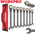 WORKPRO 8PC Flex-Head Ratcheting Combination Wrench Set SAE 5/16-3/4