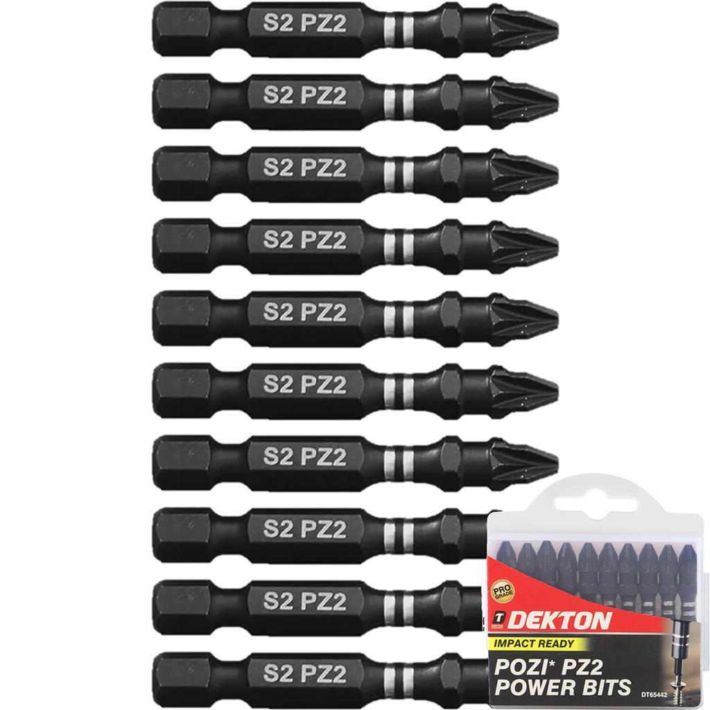 Dekton 10pc Pozi S2 Steel Impact Drive Power Bits