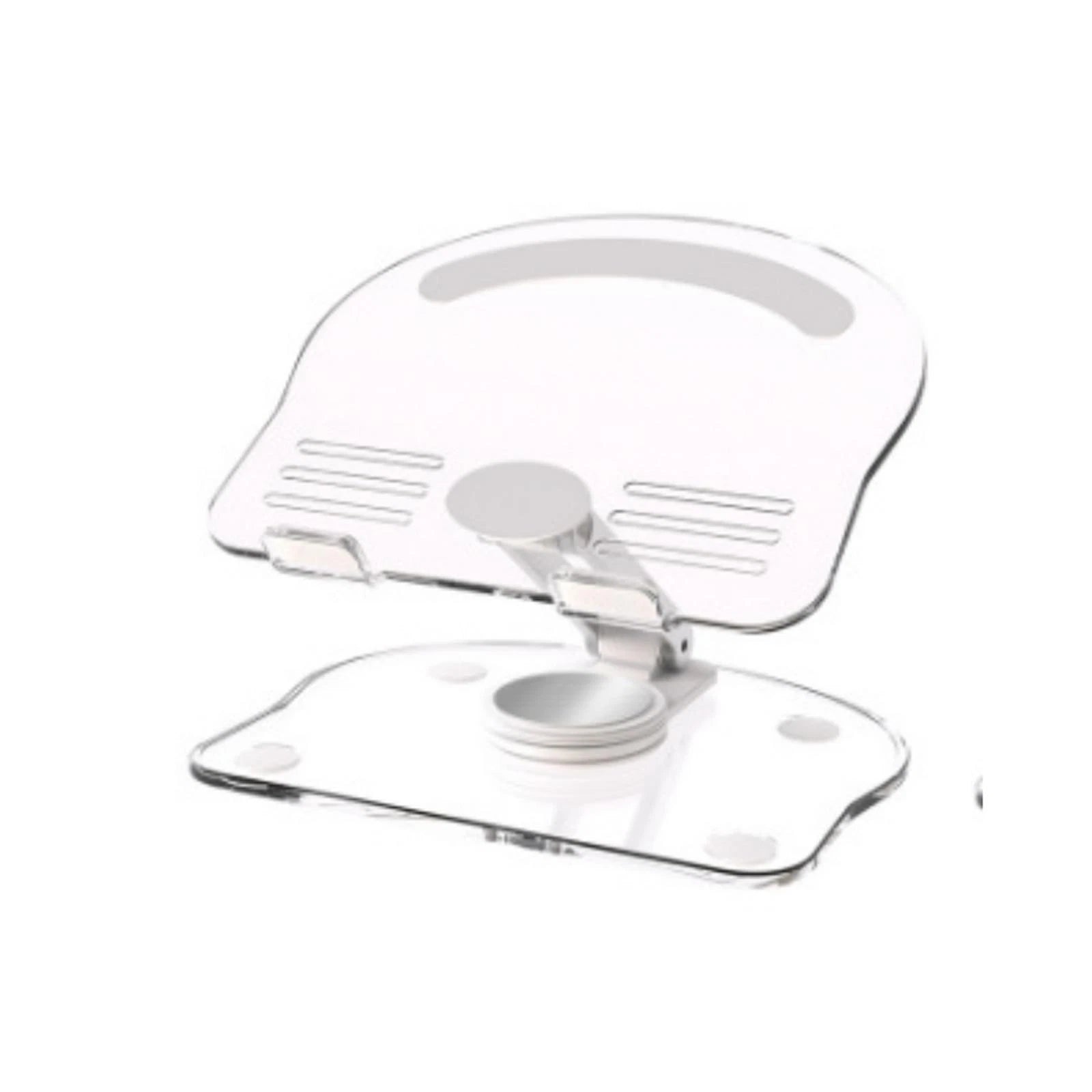 Acrylic Tablet Stand Desktop Foldable Holder 360° Rotation Base Clear