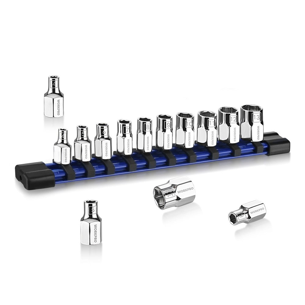 WORKPRO 10x Standard Shallow External Hex Socket 1/4" Dr by WORKPRO