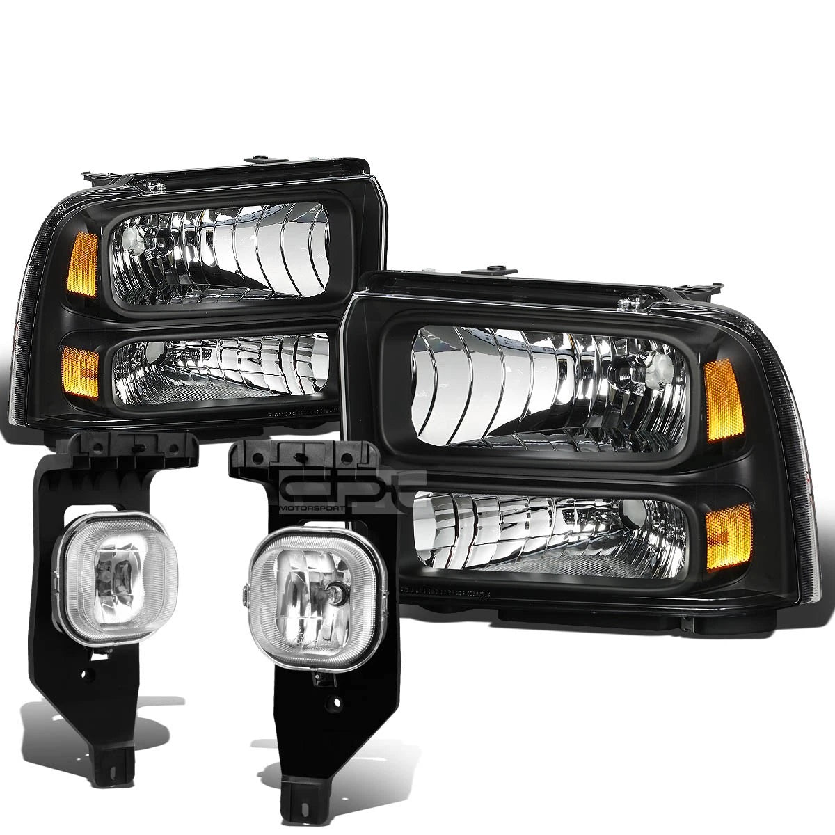 For 05-07 Superduty Black Amber Headlight+trun | Built Supply Co
