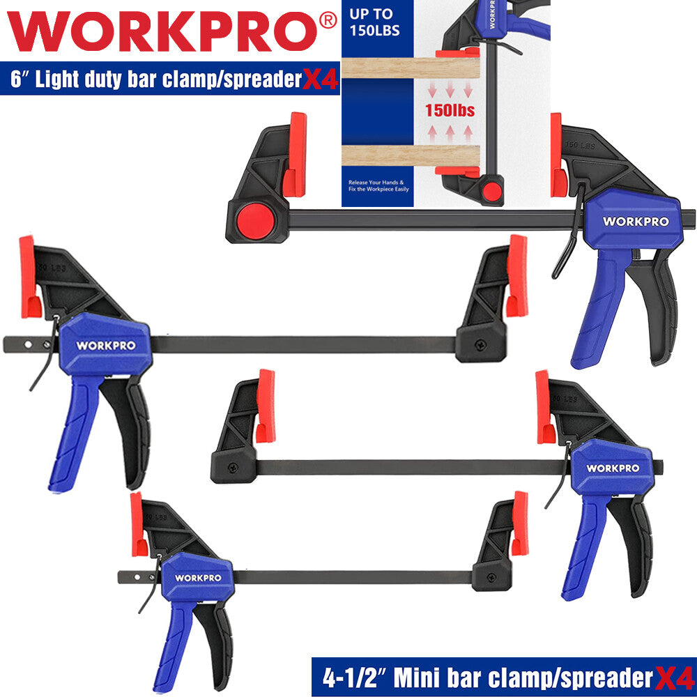 8PCS Quick Grip Woodworking Clamp Set Light Duty