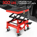 13.5"-34" 300lbs Capacity Hydraulic Red Motorcycle Scissor Lift Jack