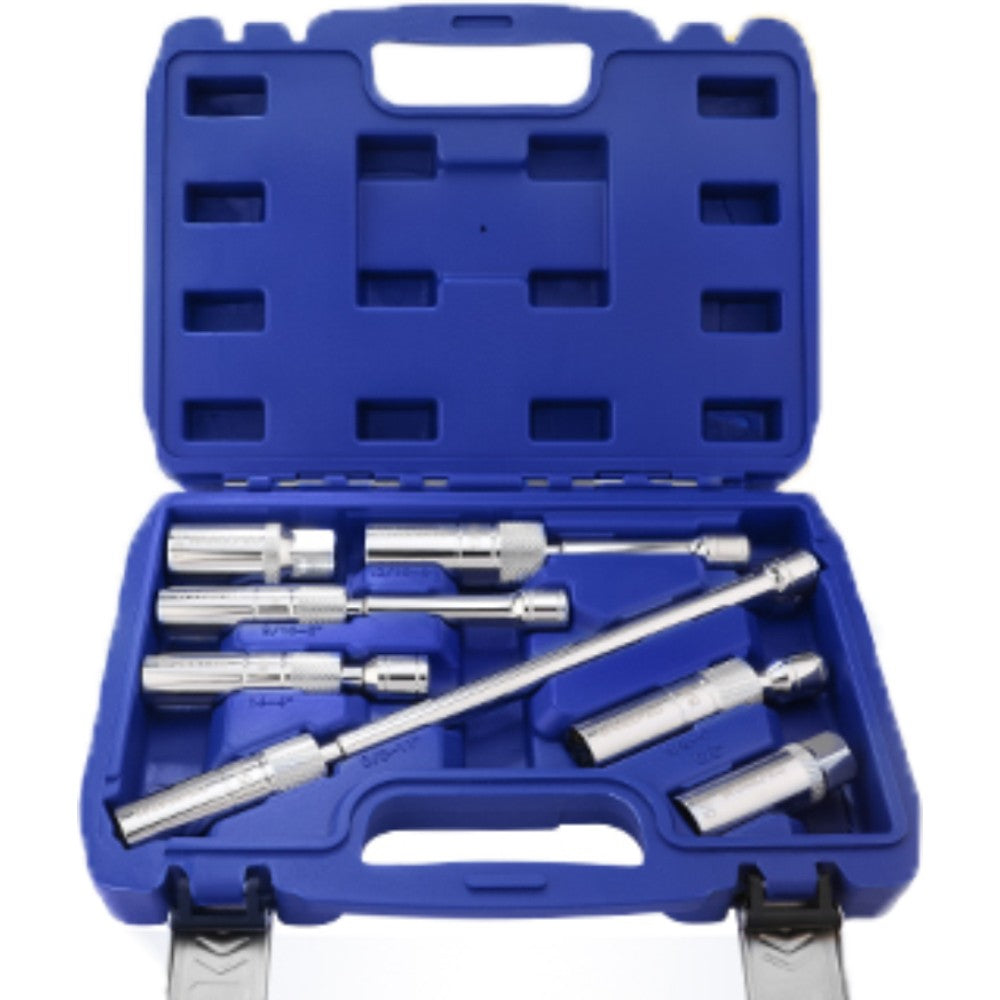 WORKPRO 3/8" Drive 7 PCS Magnetic Swivel Spark Plug Socket Set Thin