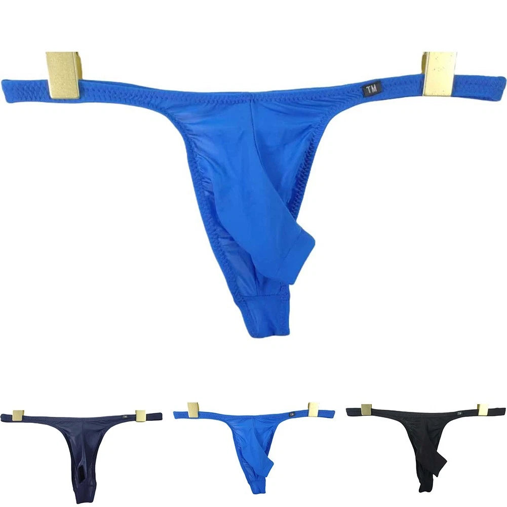 Mens Sexy Front Opening Pouch Thong Gstring Tback Elephant Nose