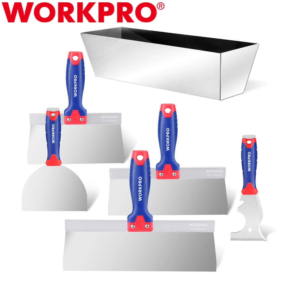 Workpro Drywall Tool Stainless Steel Taping Knife Putty Knife 8 In 1