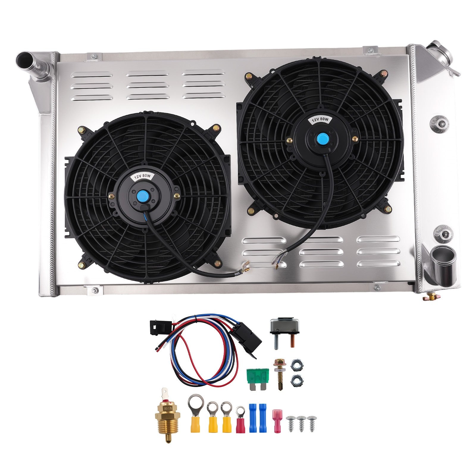 3 Row Coolant Radiator+Shroud+Fan for Chevy Corvette V8 1977-1982 718