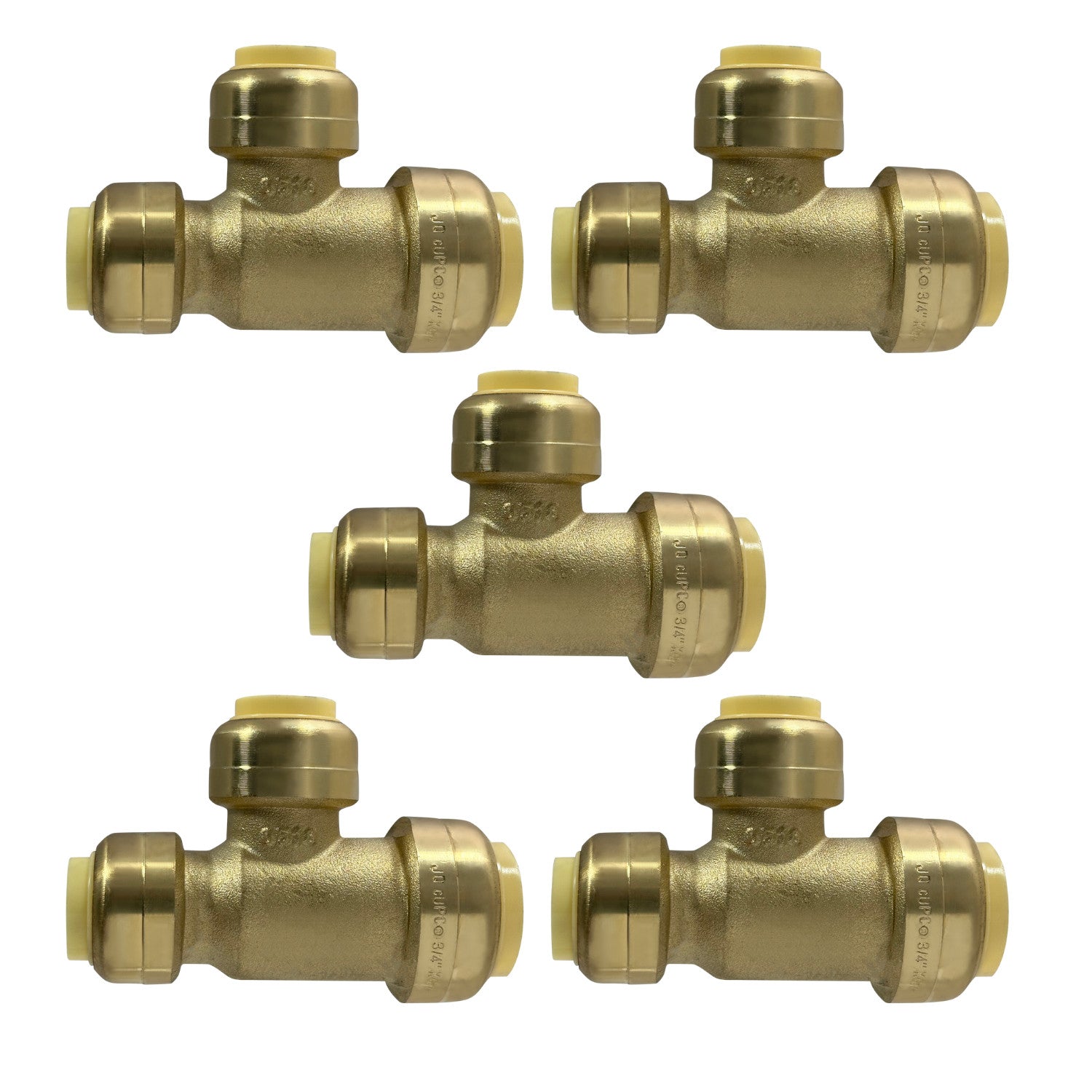 XFITTING 3/4" x 1/2" Push Fit Reducing Tee 5 Pack