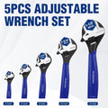 Workpro 5-piece Adjustable Wrench Set Metric & Sae Scales Cr-v Steel