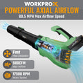 WORKPROX Leaf Blower Cordless 20V Electric Cordless Leaf Blower Variable Speed