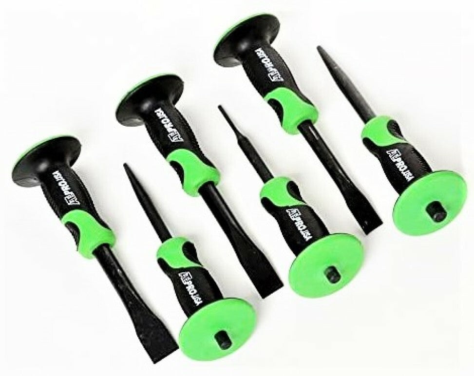 ATE PRO 6pc MECHANICS PUNCH & CHISEL SET WITH GRIPPING