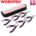 WORKPRO 6Piece Mini Plier Set Long Nose Bent Nose Needle Nose Diagonal