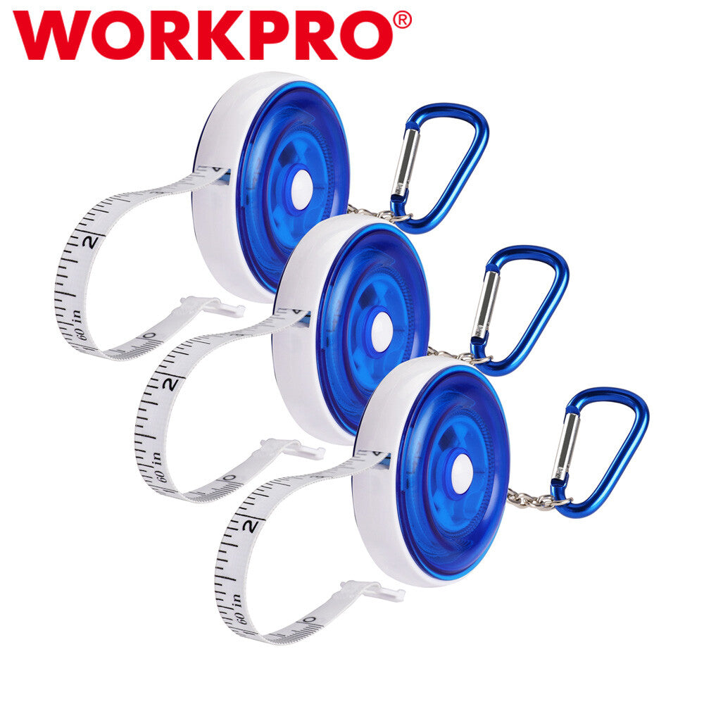 WORKPRO 3-Packs Measuring Tape 60-Inch (150cm) Soft Retractable