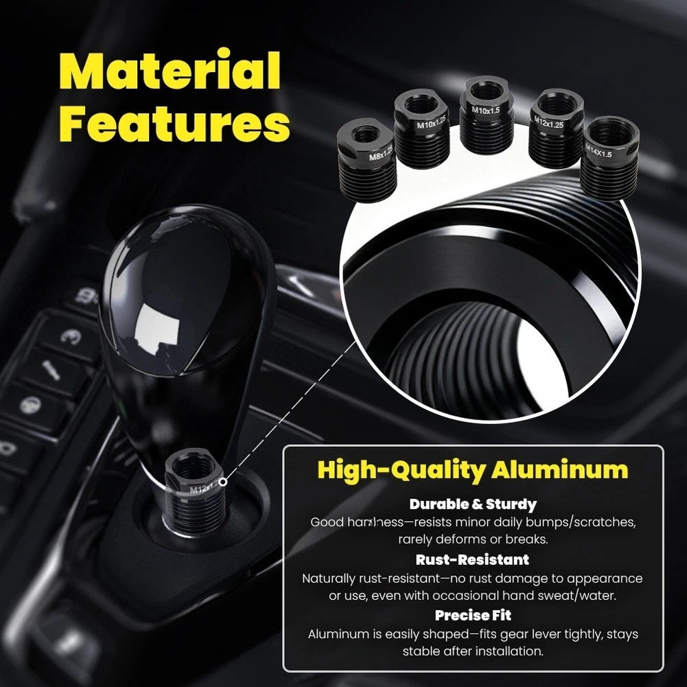 Secure Fit Shift Knob Adapter Thread Connector Aluminum Construction