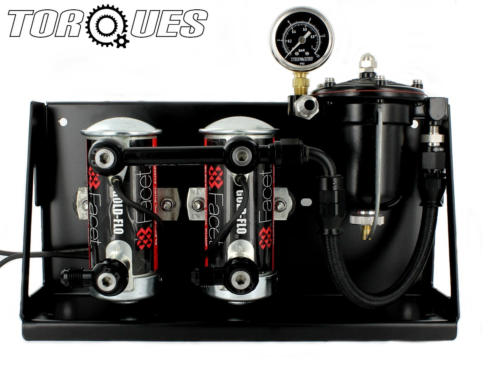 An-6 Twin Facet Red Top Fuel Pumps/ Manifold/swivel Banjos/ Malpassi