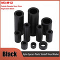 Black Nylon Spacers Plastic Standoff Round Washer All S