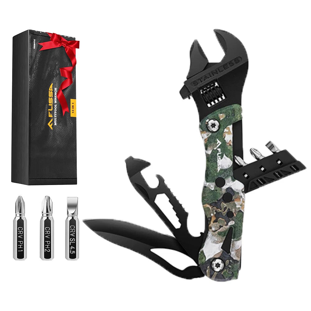 Flissa 13-in-1 Multi Tool Wrench Pocket Knife Multitool Multi Use