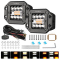 2x3.5 Inch 48W Led Work Light Bar Spot Pods Flush Mount Spot Fog