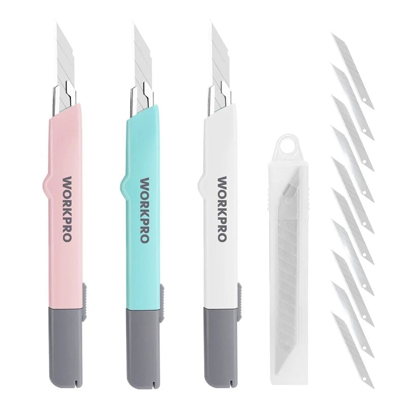 Workpro Utility Knife Sets Heavy Duty Box Cutter Retractable Snap-off