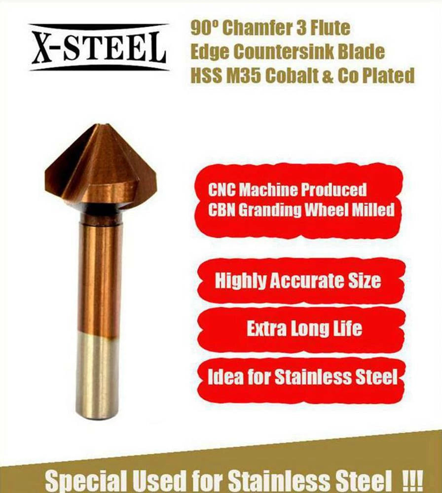 Hss M35 Cobalt 3 Flute Countersink Drill-bit 90 | Built Supply Co