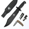 15" Survival Bowie Knife Folding Pocket Knife Fixed Blade Hunting Knife w/Sheath