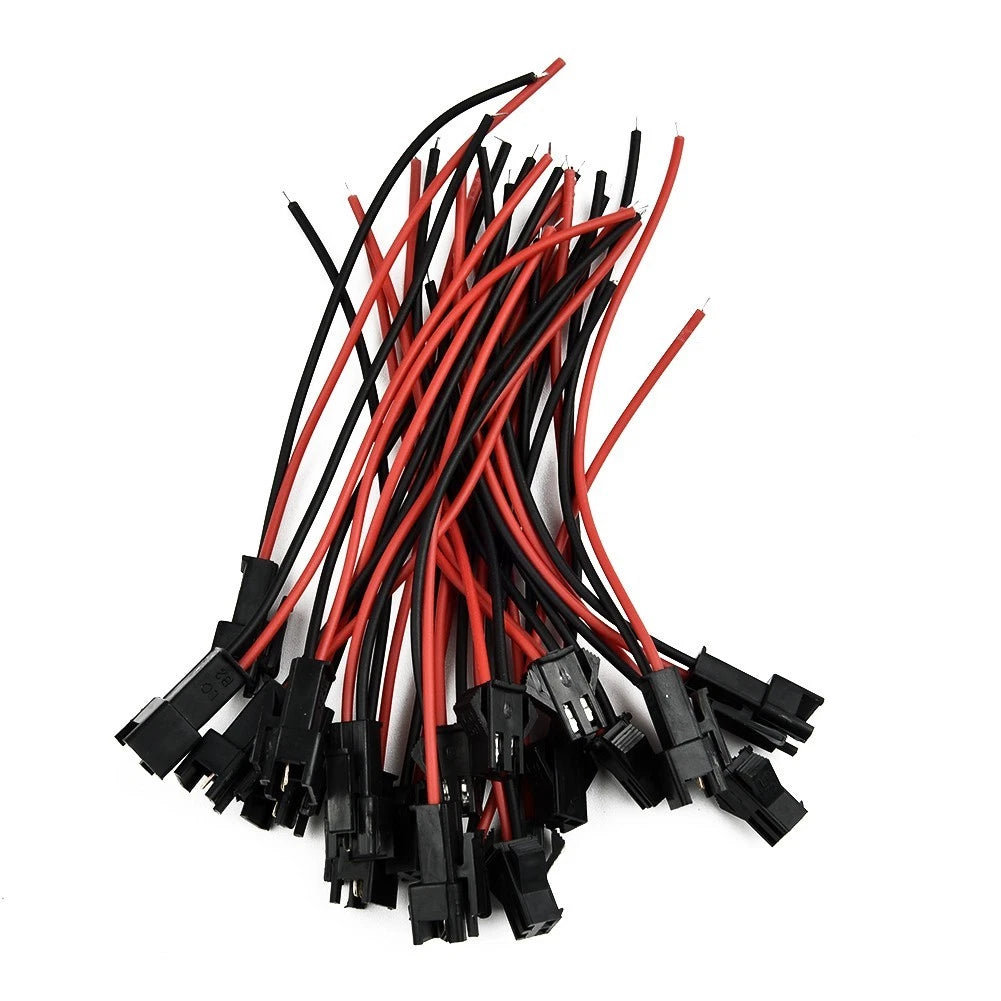 Head Connected Cable 2-pin 2p Male / Female Pvc 24awg Red/ Black
