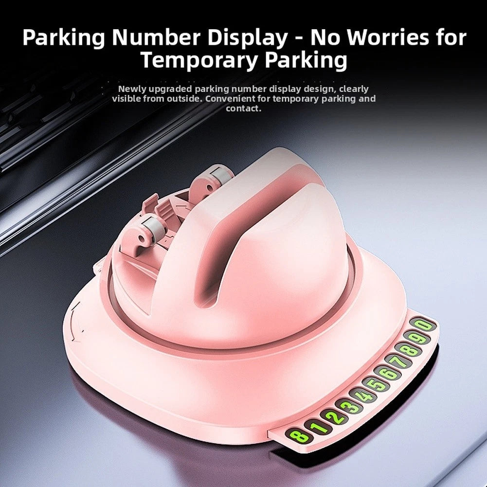 Adjustable Car Phone Holder With Parking Number Sign For Dashboard Use