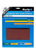 Bluespot 20pc Mixed Assorted Wet & Dry Sandpaper 80-500 Grit by Bluespot