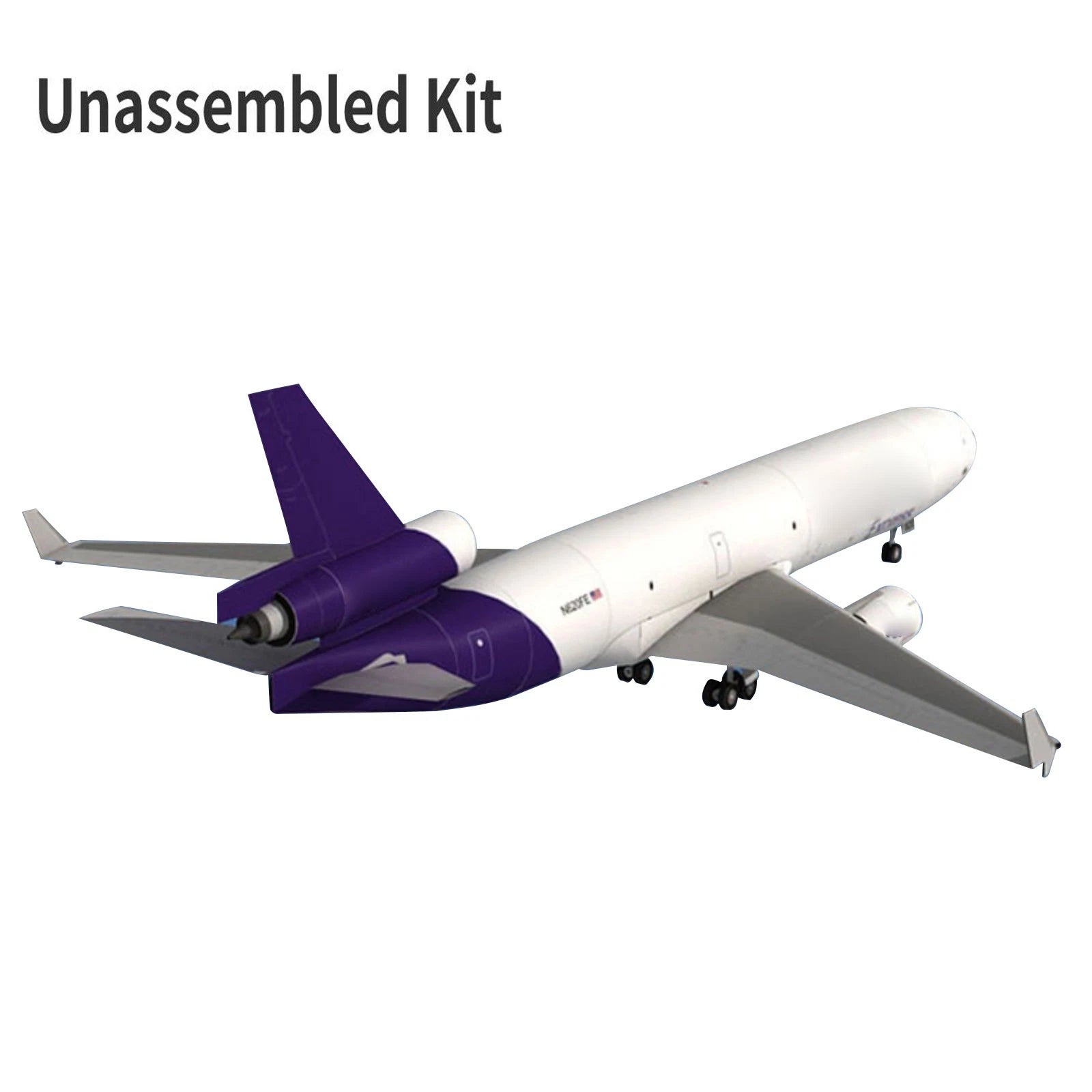 1:100 Fedex Md-11 Air Plane 3d Paper Model Cargo Aircraft Unassembled