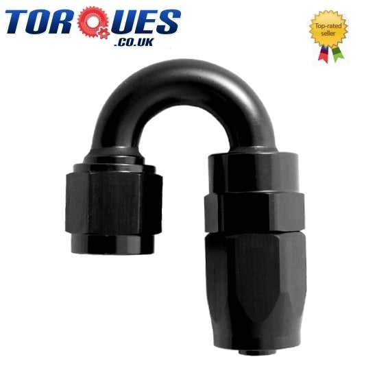 An-4 4an 180 Degree Fastflow Stealth Black Hose Fitting