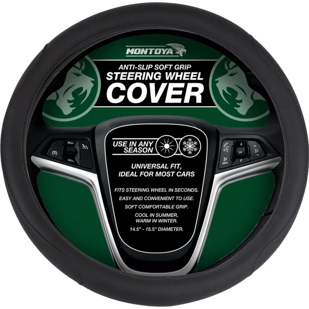 Montoya Steering Wheel Glove Cover Soft Grip Jet Black Leather Look UniversalOpe