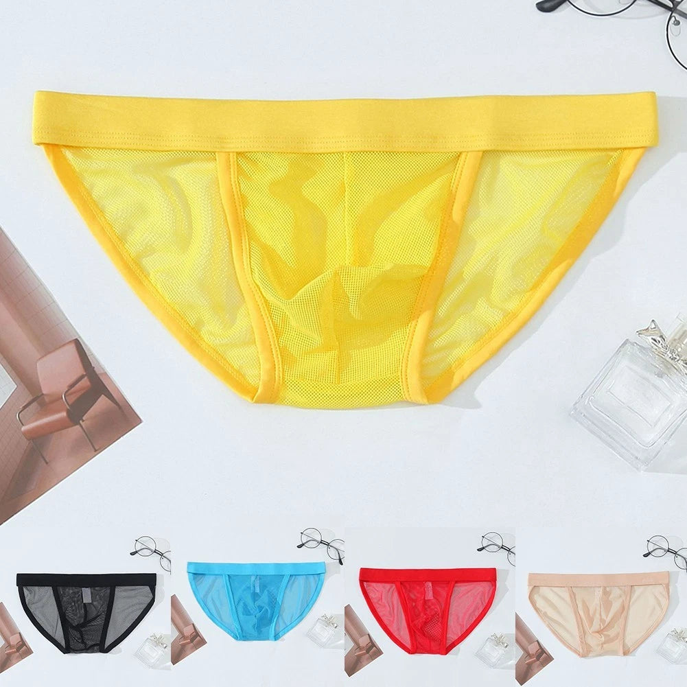 Men's Trendy See Through Underwear High Split Briefs In Comfortable