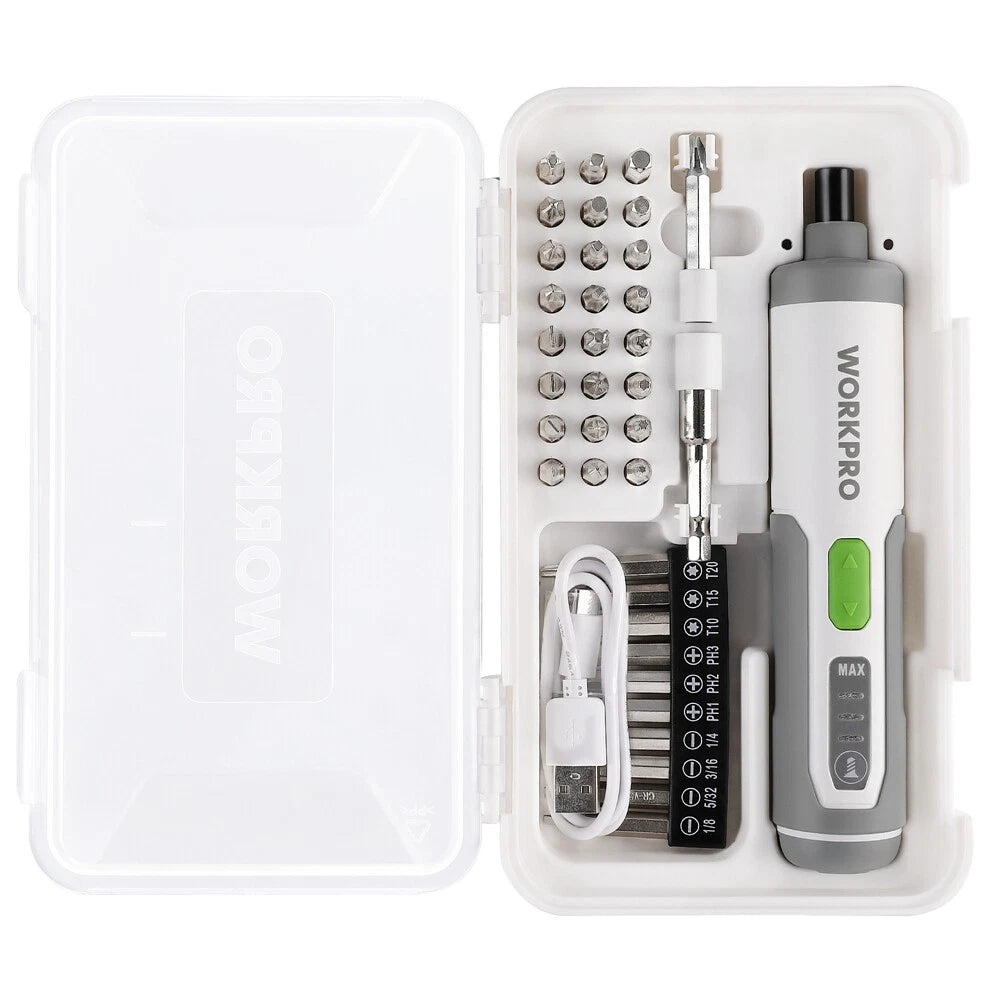 Workpro Rechargeable 4V Electric Screwdriver W/35 | Built Supply Co