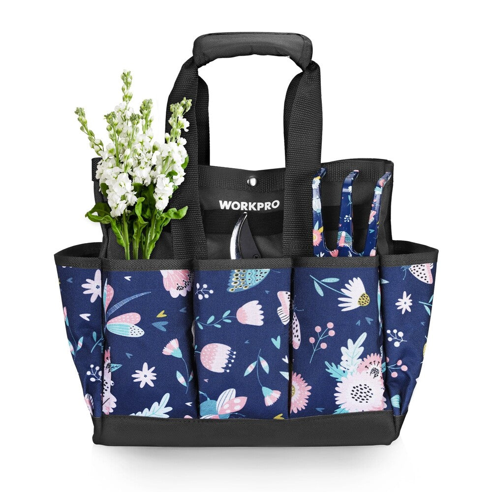 WORKPRO Garden Tool Bag 9 Pocket Tote Bag Heavy Duty Oxford Tool