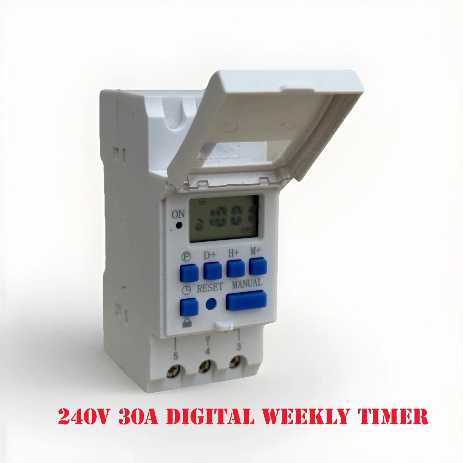 Digital Lcd Programmable Weekly Timer 220V 30a Time Relay Switch Din