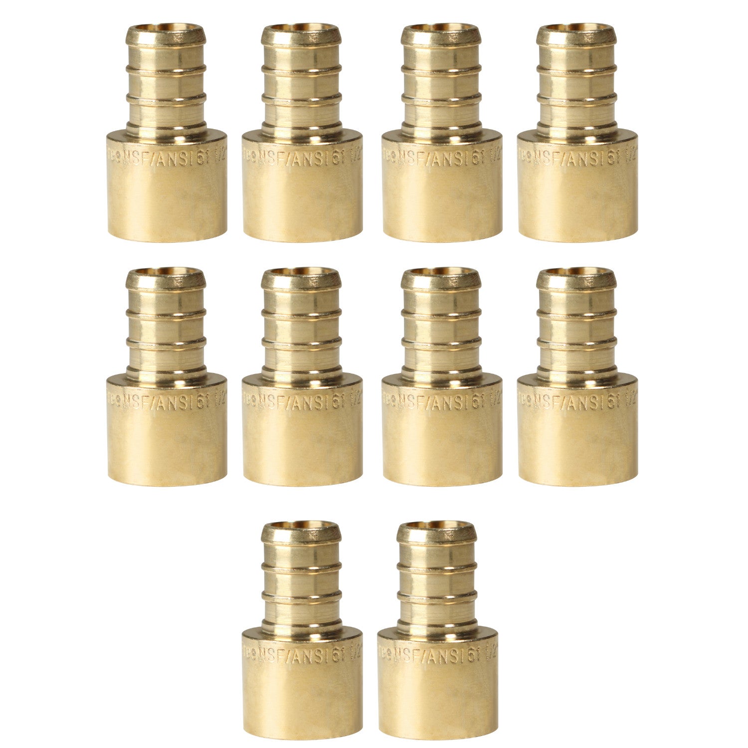 10 Pack XFITTING 1/2" Pex B x 1/2" Female Sweat Adapter