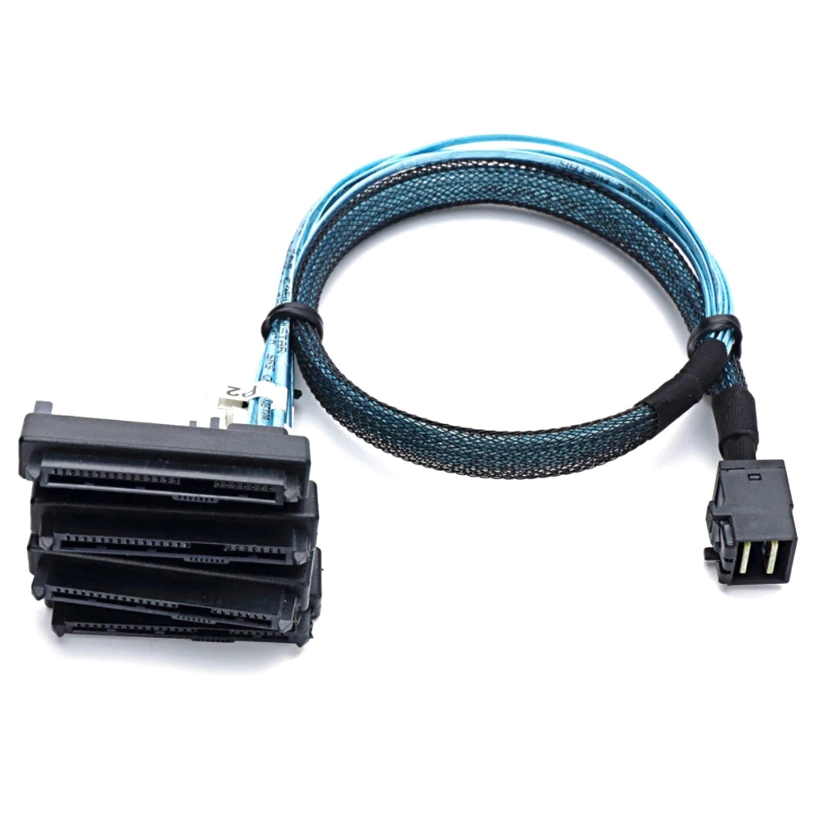 Sff-8643 To 4 Sff-8482 Sas Cable 1m Breakout With Power Port For Raid