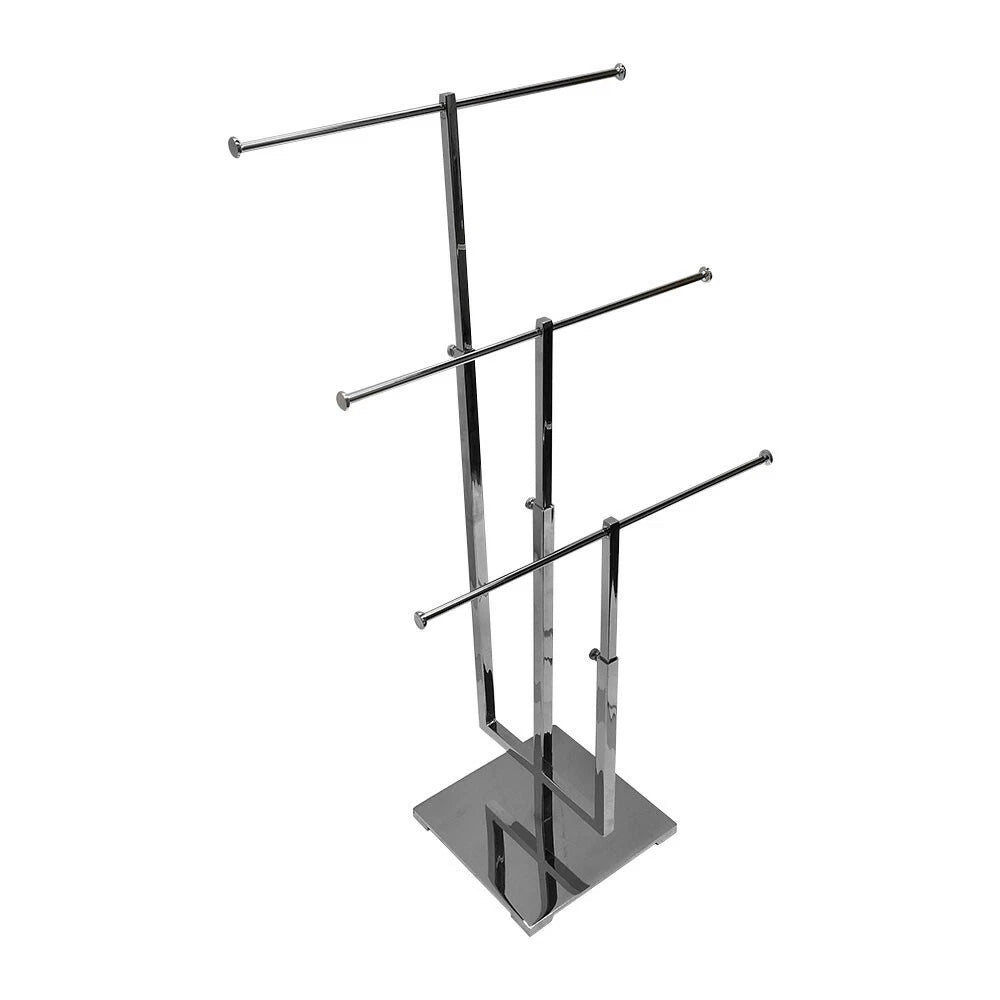 Chrome Adjustable 3 Tier Jewelry Stand Retail Store Display Fixture