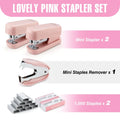 WORKPRO Mini Stapler Set Pocket Stapler Staple Remover Non-Slip Base 2000 Staple