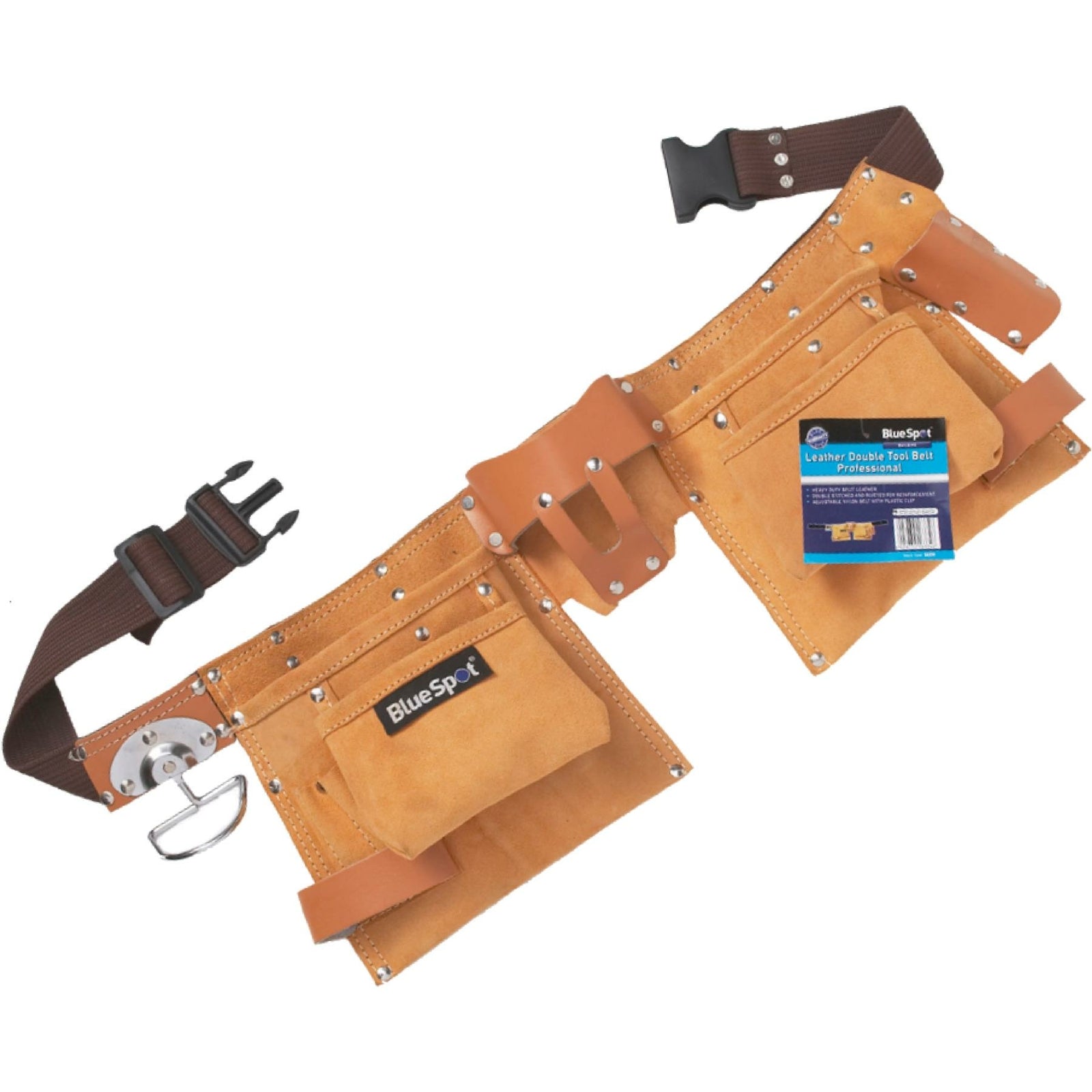 BlueSpot Professional Leather Double Tool Pouch Belt by BlueSpot