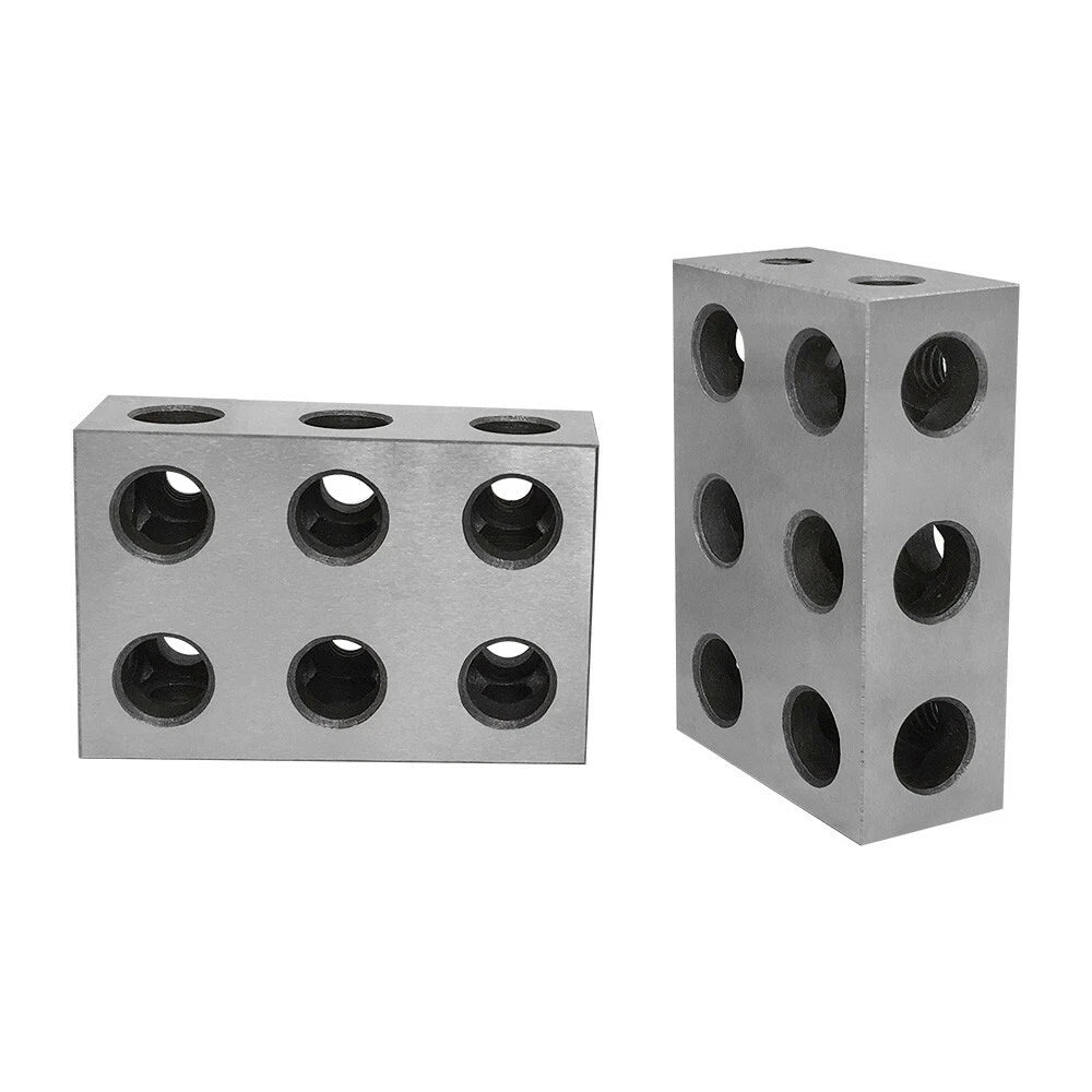1 Pair Of 1-2-3 Universal Blocks 11 Holes Milling Drilling Precision