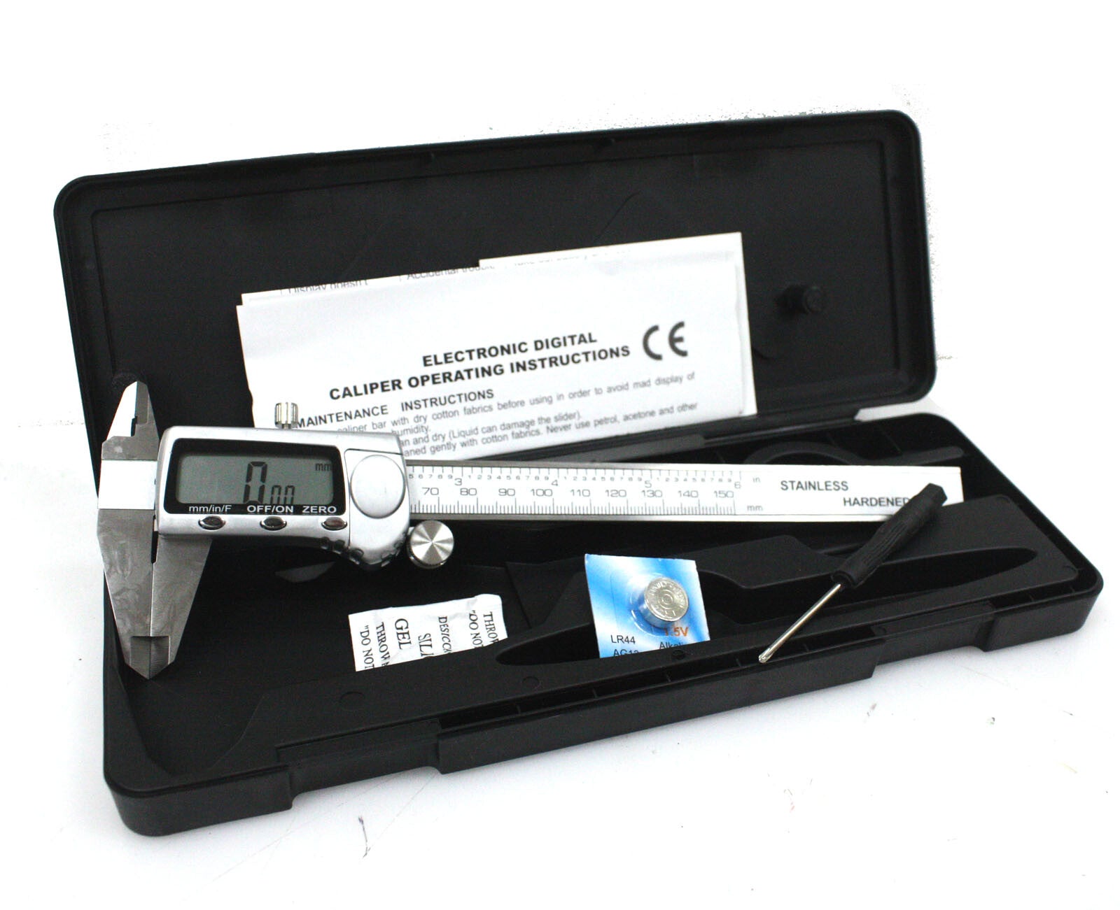 Stainless 6" Digital Electronic Caliper Fractional MM Inches 3 Way LCD EZ Calibe
