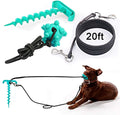 Dog Tie Out Cable Stake 20ft For Dogs Up To 110lbs Camping Training