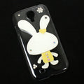Samsung Galaxy S4 Hard Shell Phone Case Clear Cute Bunny Rabbit