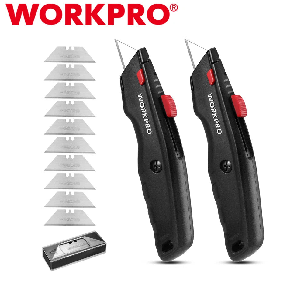 Workpro Utility Knife Heavy Duty Box Cutters Quick Change Blade Razor