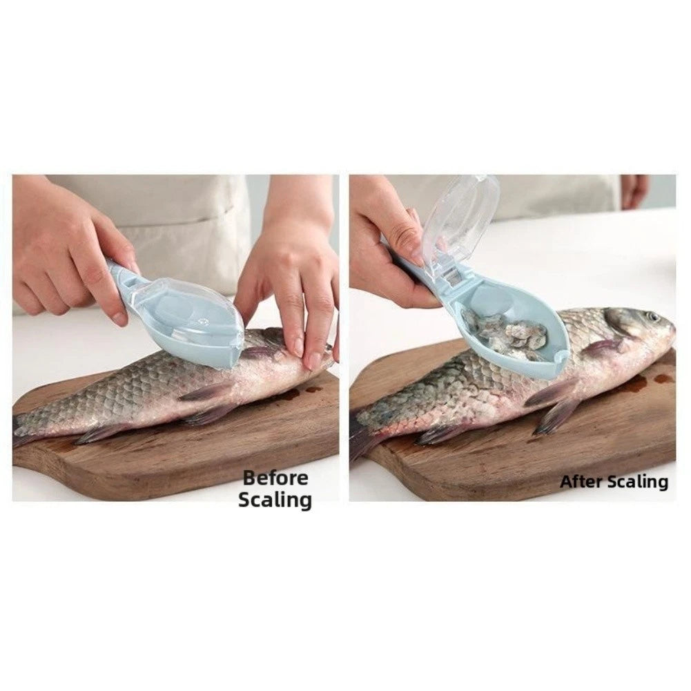 Protective Lid Fish Scale Scraper For Easy And Safe Fish Cleaning