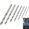 BlueSpot 7pc Wood Drill Bit Set Double Flute 2 to 8 mm In Case Brad Point HSSOpe