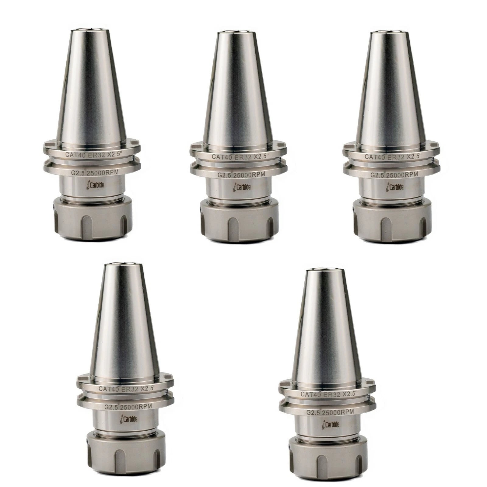 5PCS PRECISION 5/8-11 CAT40 ER32 2.5 " COLLET CHUCK TOOL HOLDER CNC MILLING TOOL
