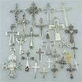 Mix Cross Pendant Vintage Antique Silver Tone Alloy Faith Religious
